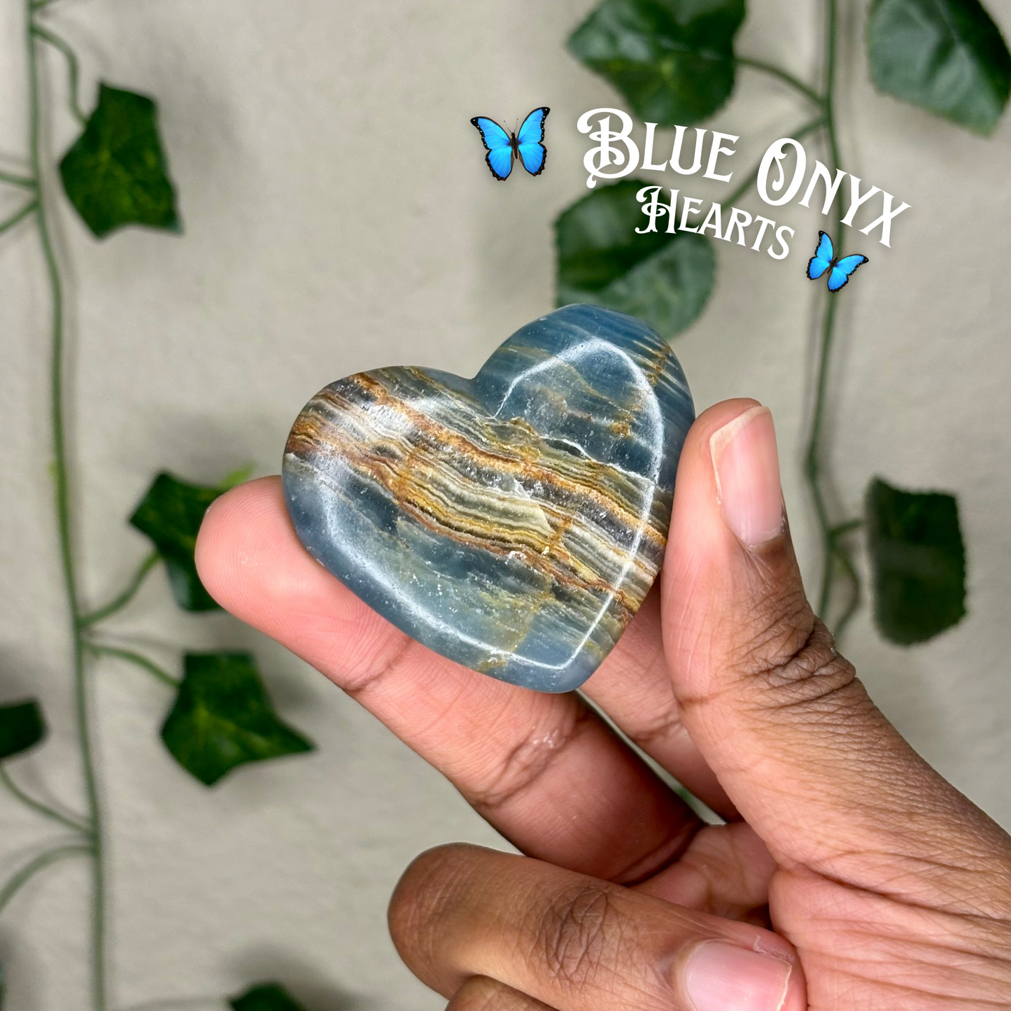 Blue Onyx Hearts