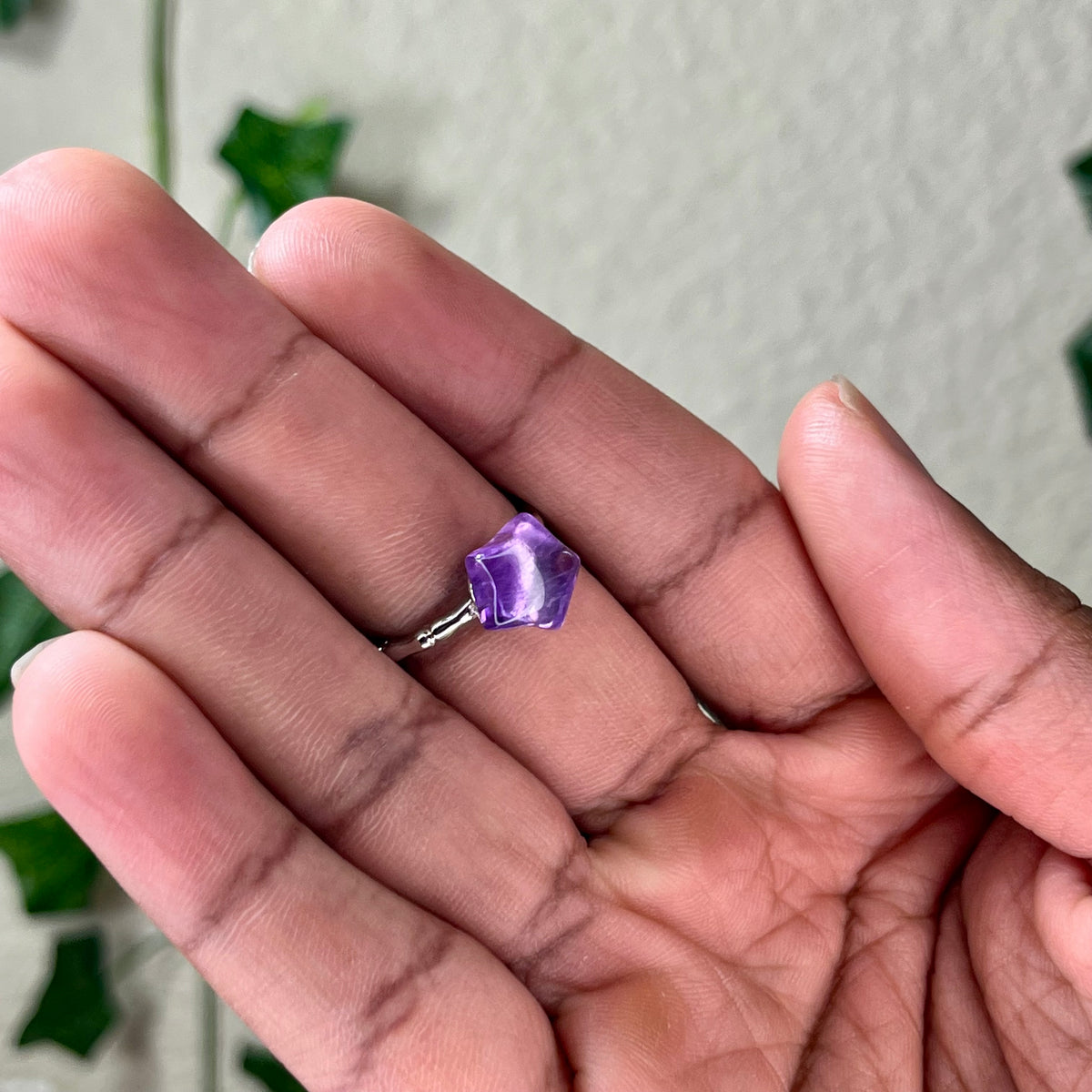 Amethyst Star and Moon Rings