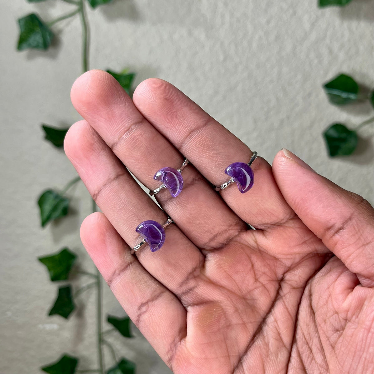 Amethyst Star and Moon Rings