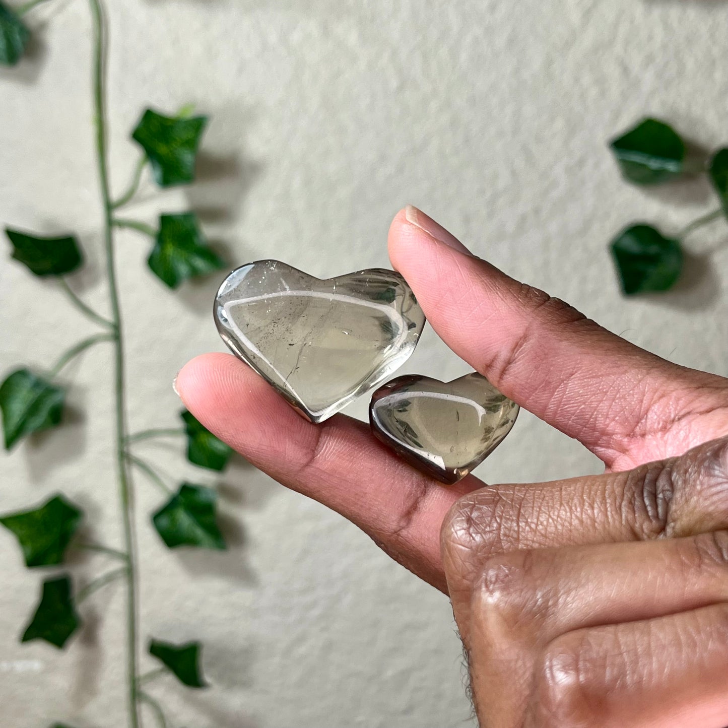 Smokey Quartz Hearts