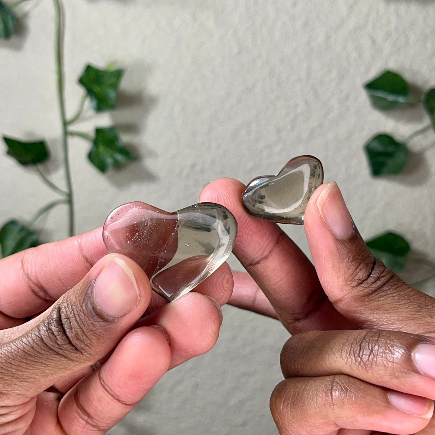 Smokey Quartz Hearts