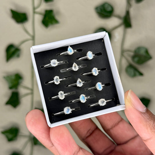 Faceted Moonstone Rings