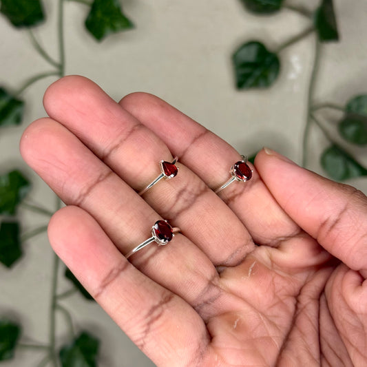 Faceted Garnet Rings