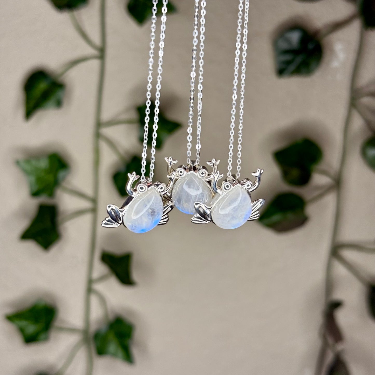 Moonstone Frog Necklaces