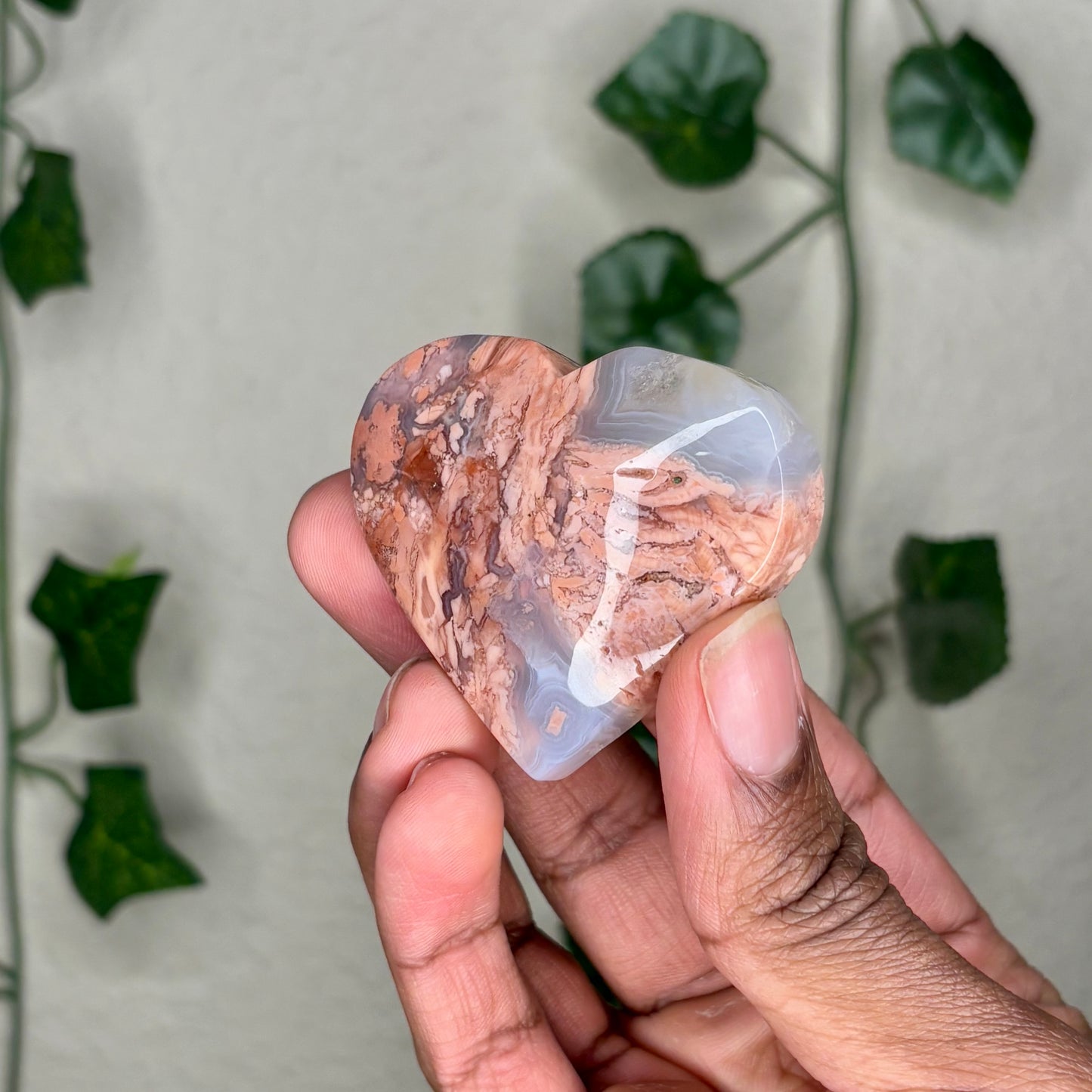 Cotton Candy Agate Hearts