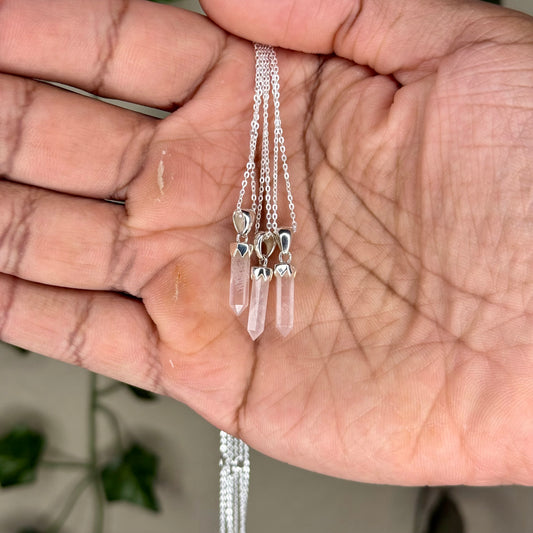 Rose Quartz Point Necklaces