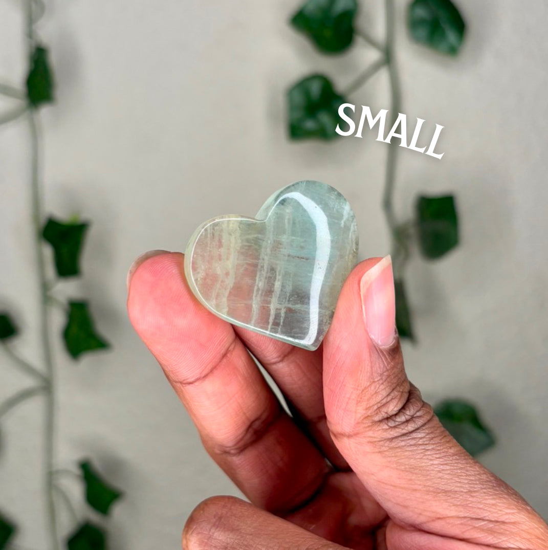 Green Fluorite Hearts
