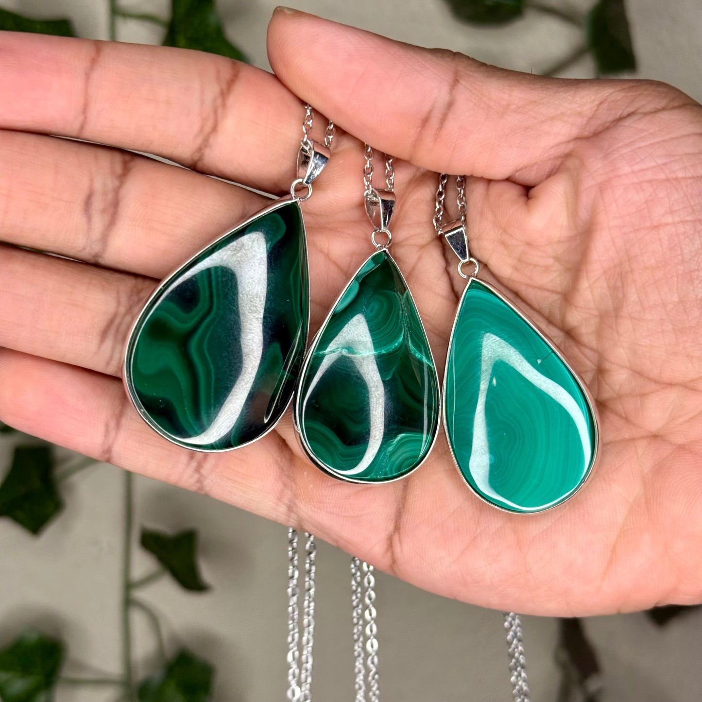 Malachite Teardrop Necklaces