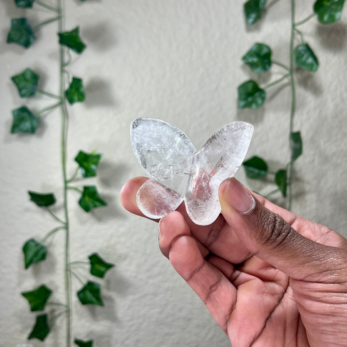 Clear Quartz 3D Butterflies
