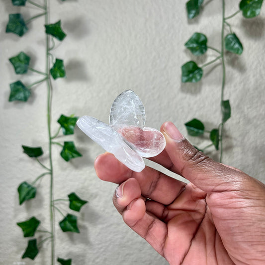 Clear Quartz 3D Butterflies