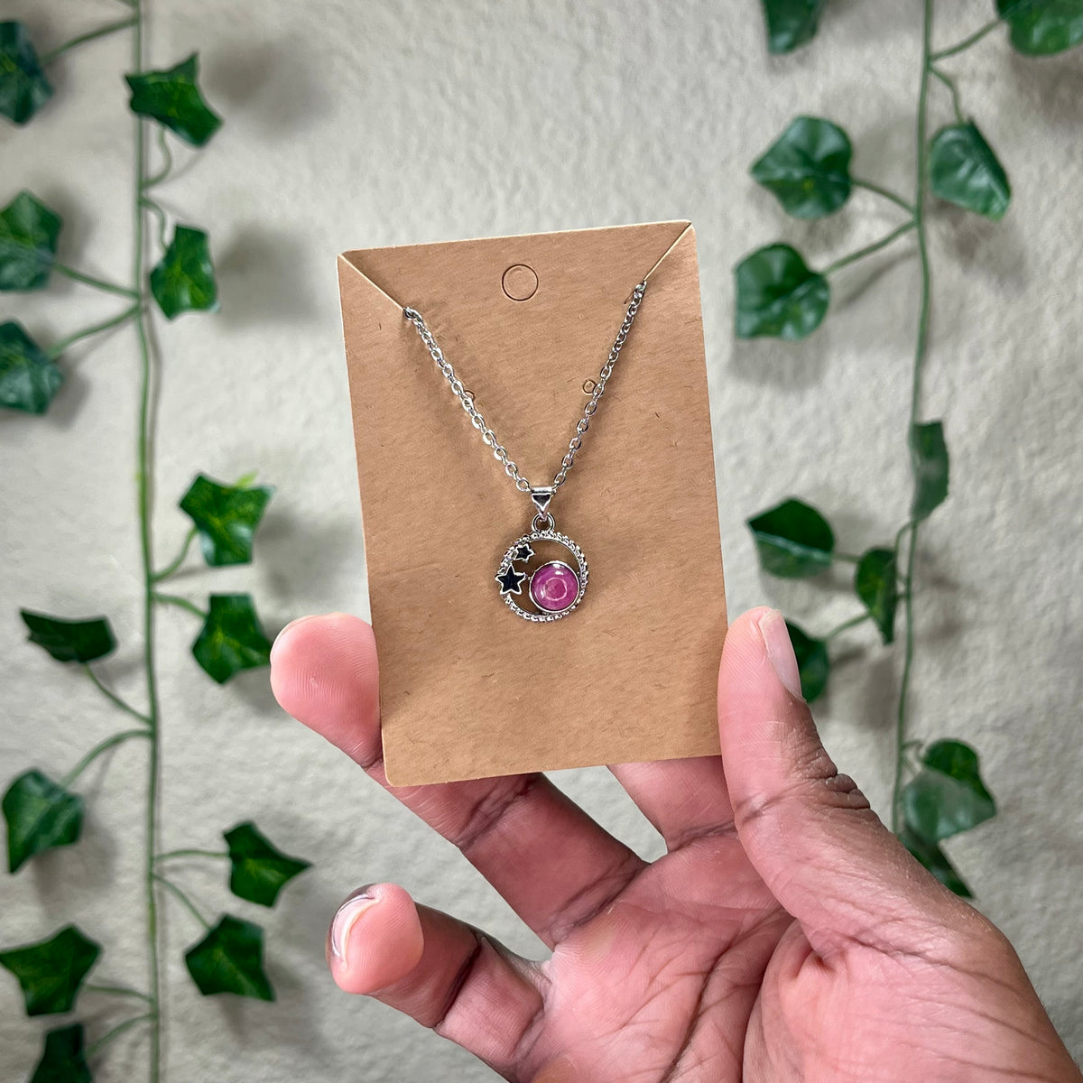 Purple Rose Quartz Star Necklaces