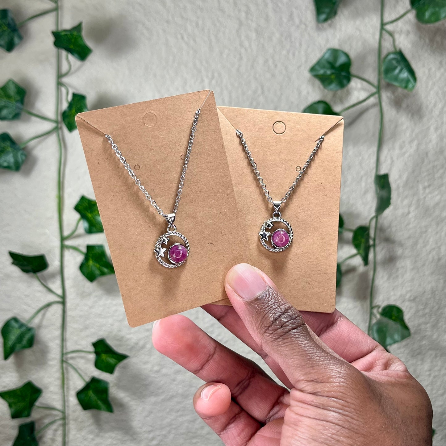 Purple Rose Quartz Star Necklaces
