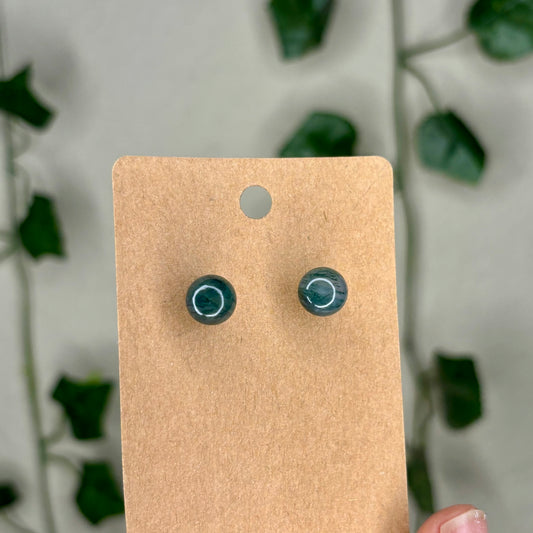 Moss Agate Stud Earrings