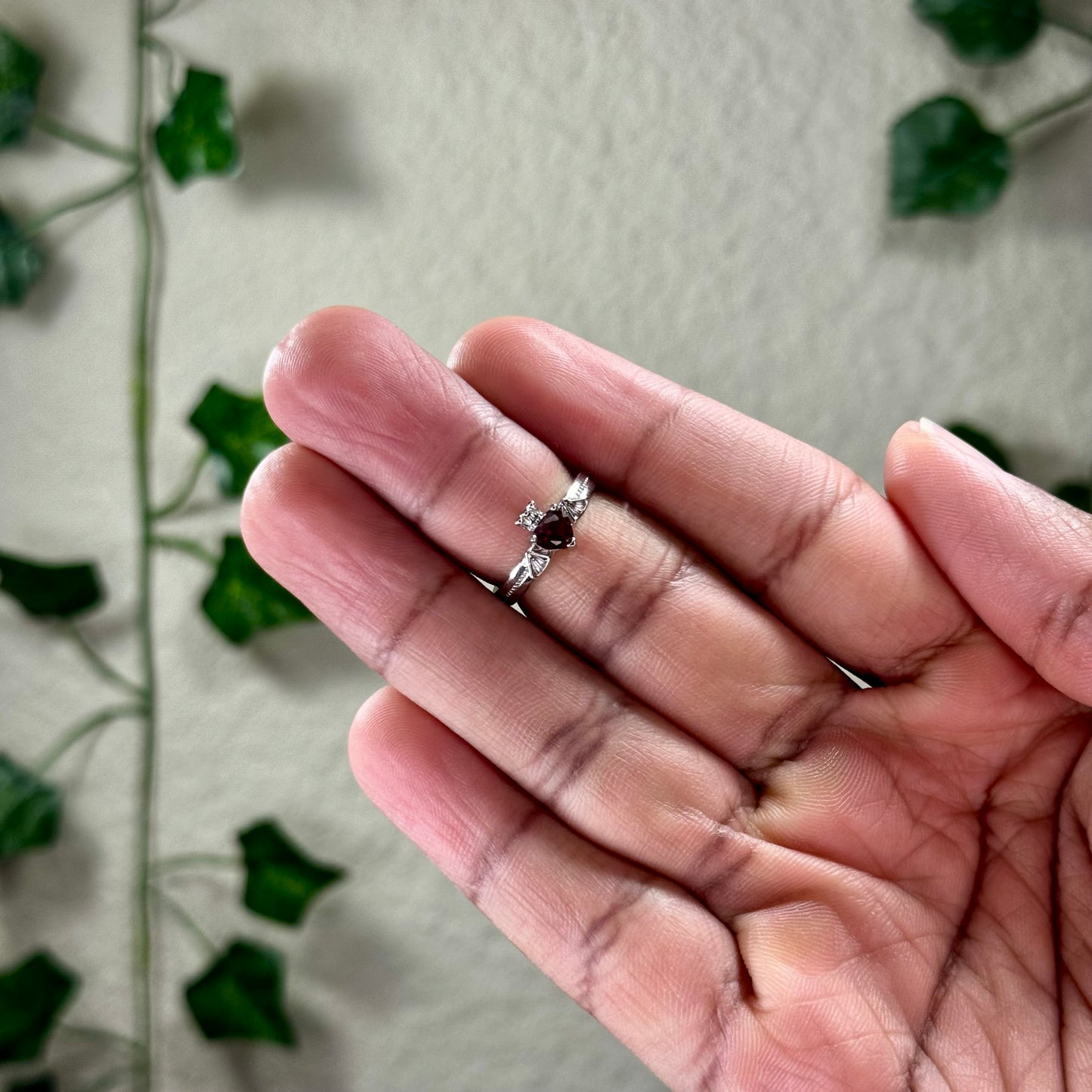 Garnet Bat Rings