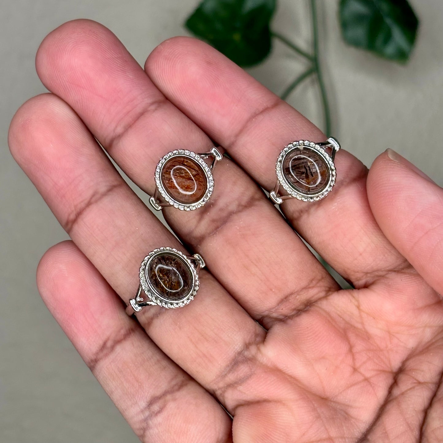 Rutile in Quartz Rings
