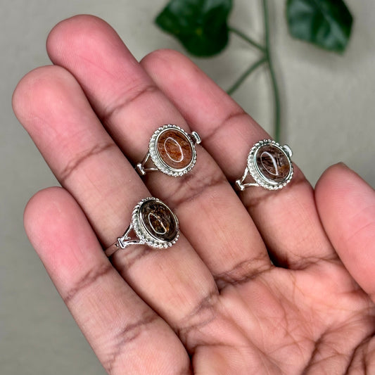 Rutile in Quartz Rings