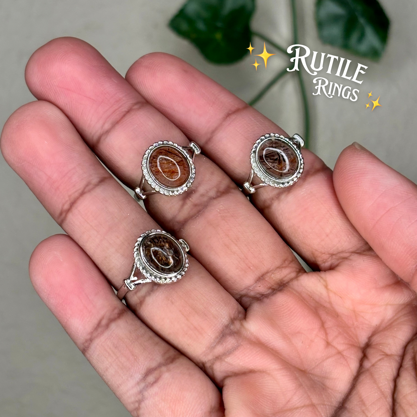 Rutile in Quartz Rings