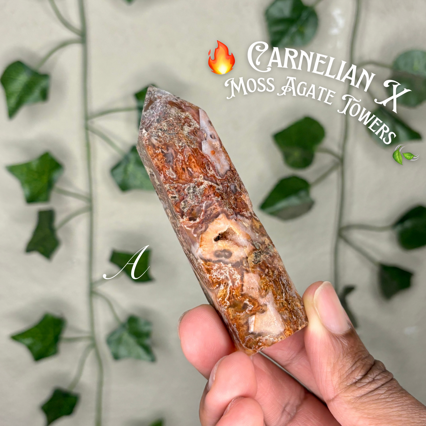 Carnelian X Moss Agate Towers