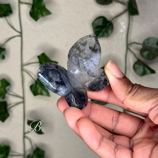 Moss Agate 3D Butterflies