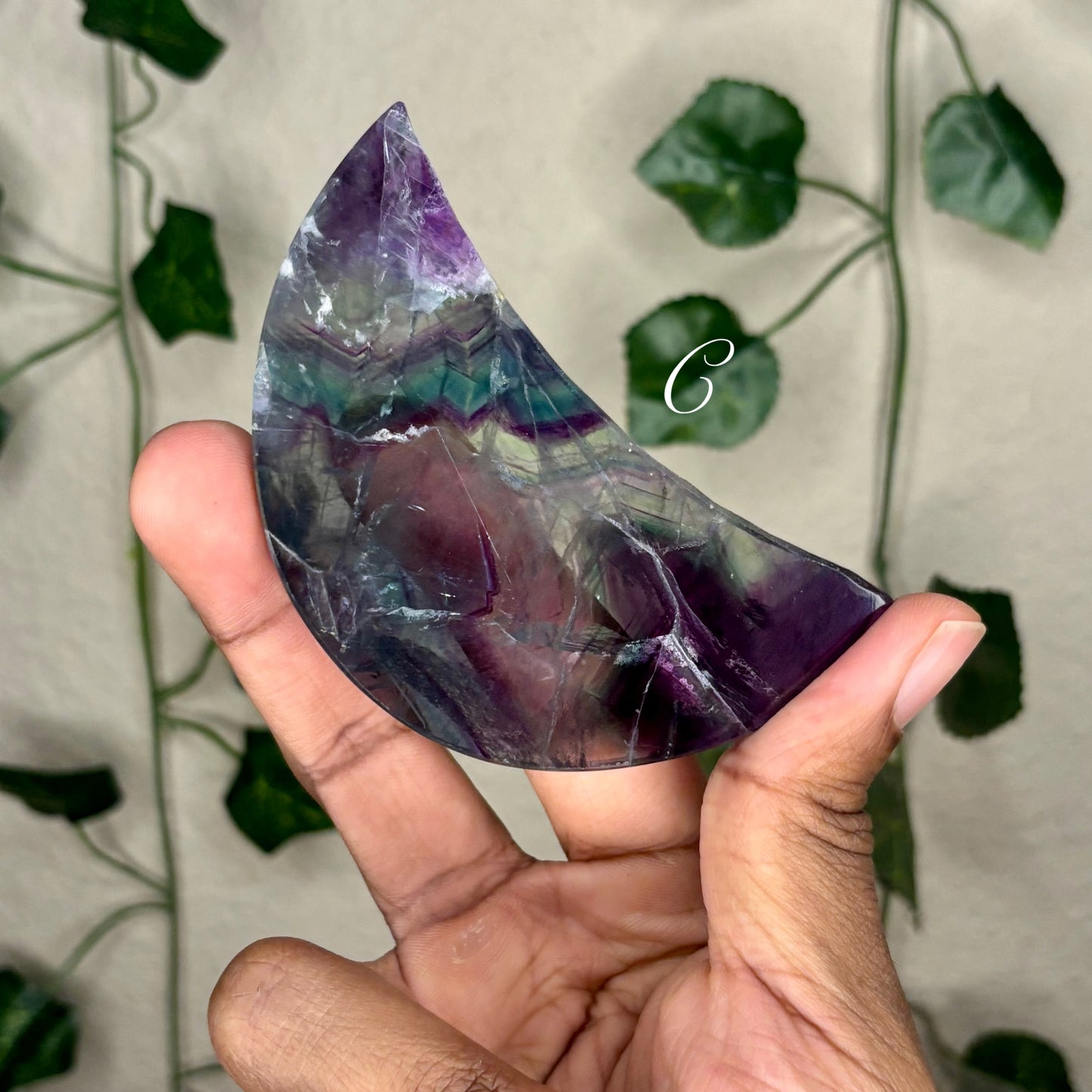 Rainbow Fluorite Crescent Moons