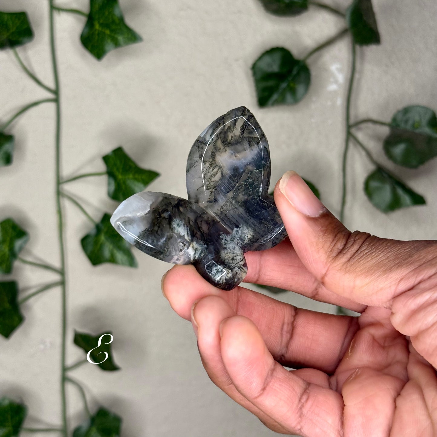 Moss Agate 3D Butterflies