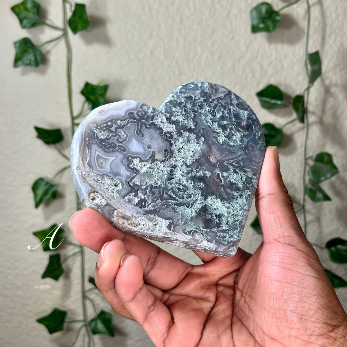 Moss Agate Hearts