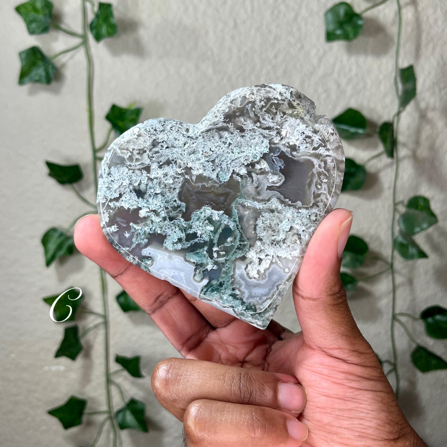 Moss Agate Hearts