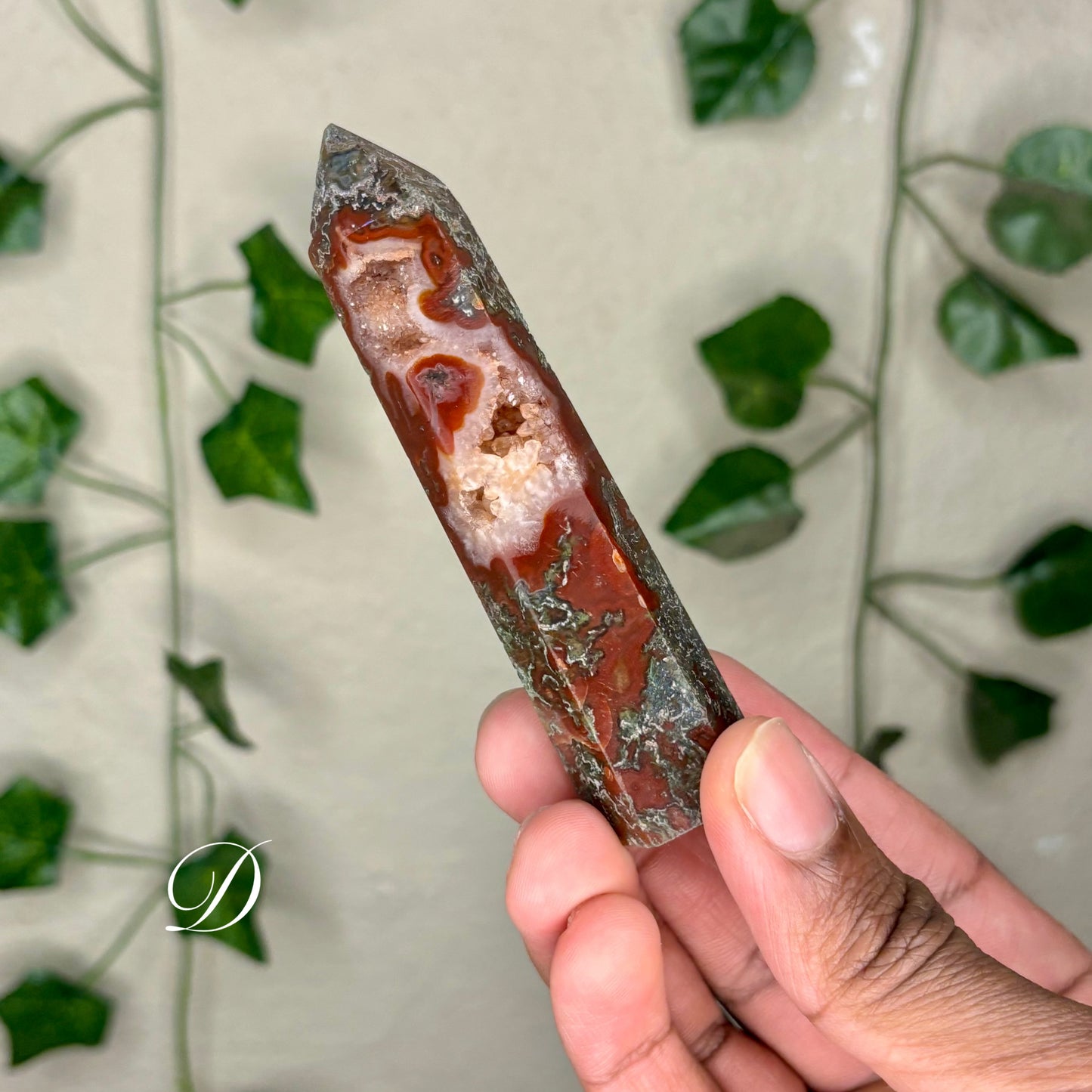 Carnelian X Moss Agate Towers