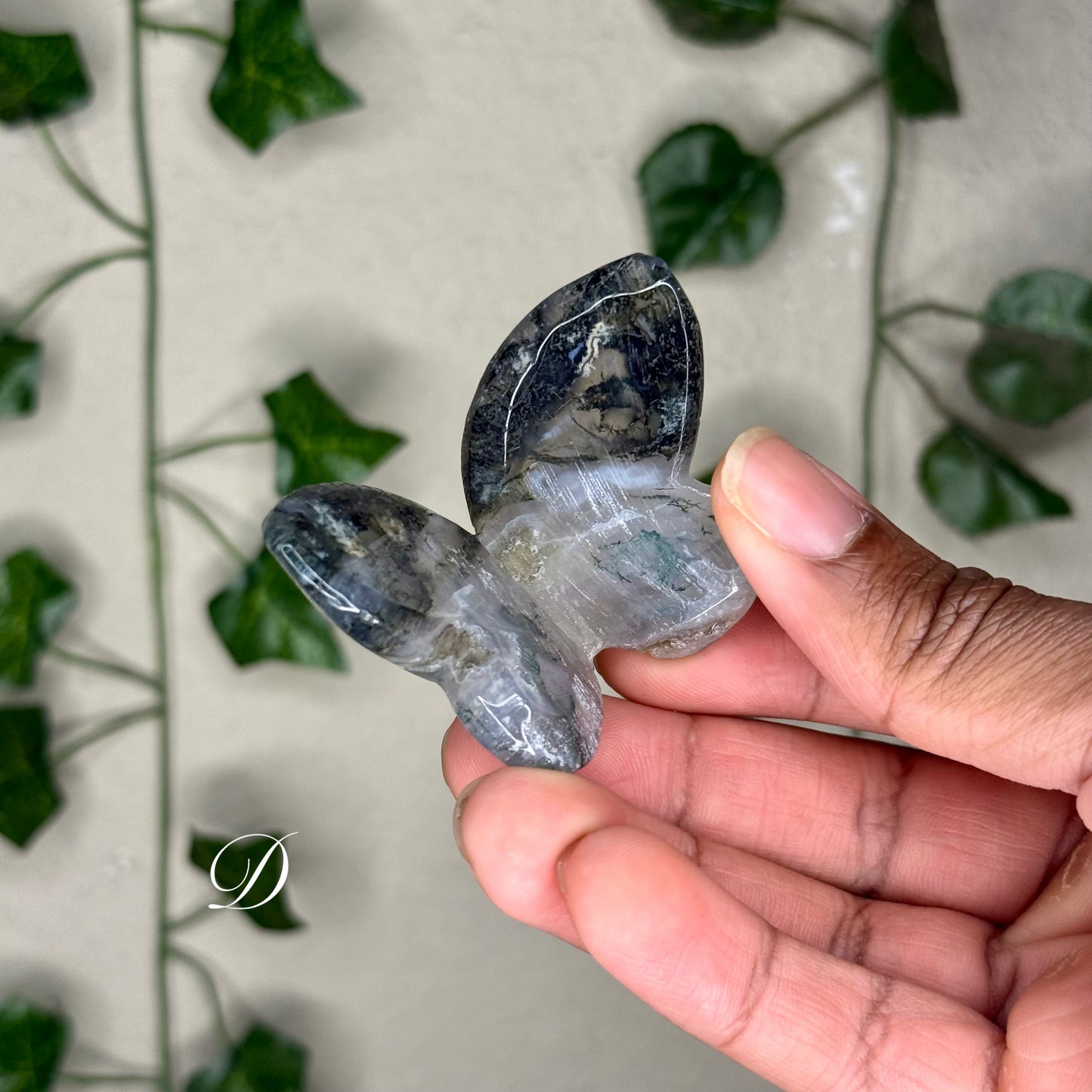 Moss Agate 3D Butterflies