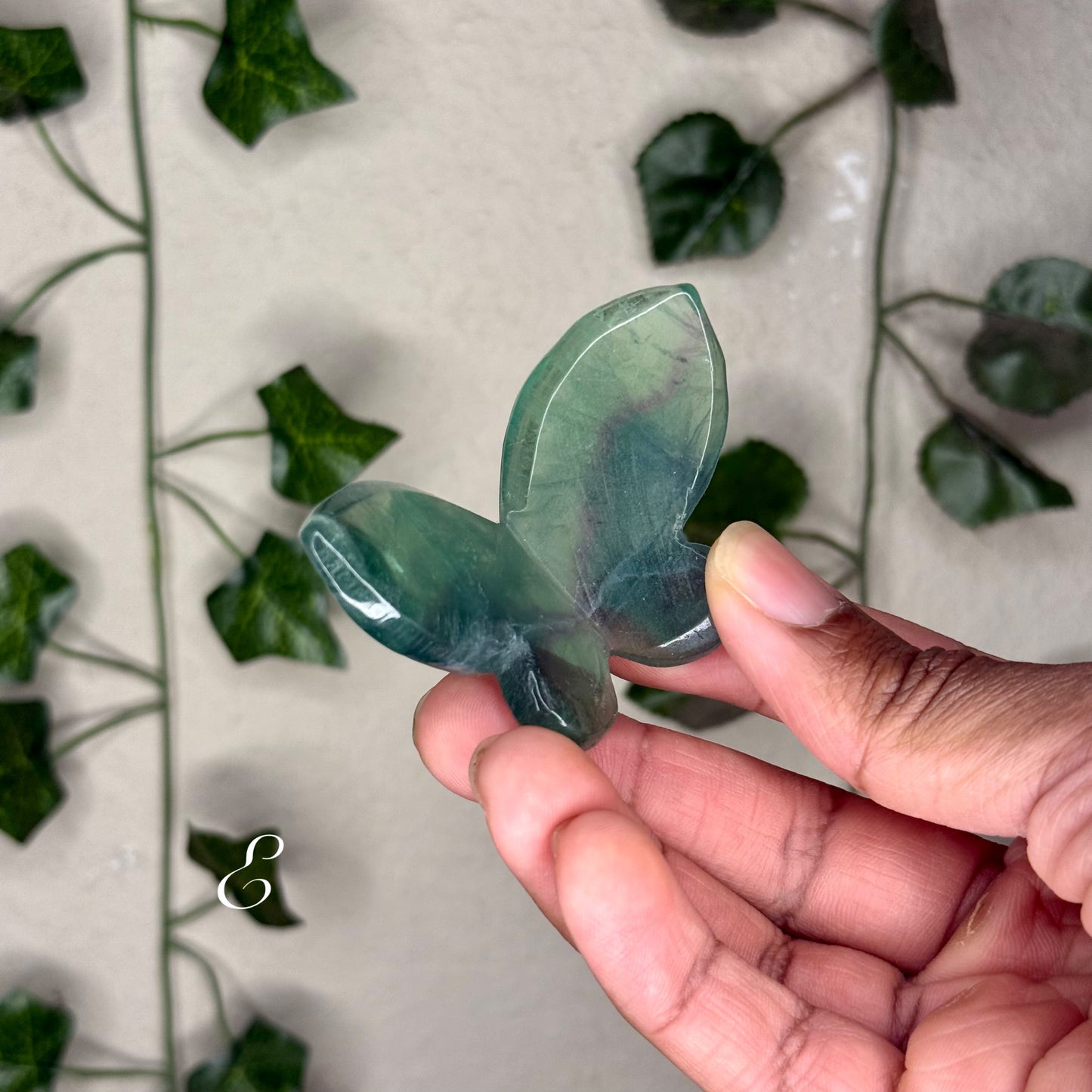 Green Fluorite 3D Butterflies