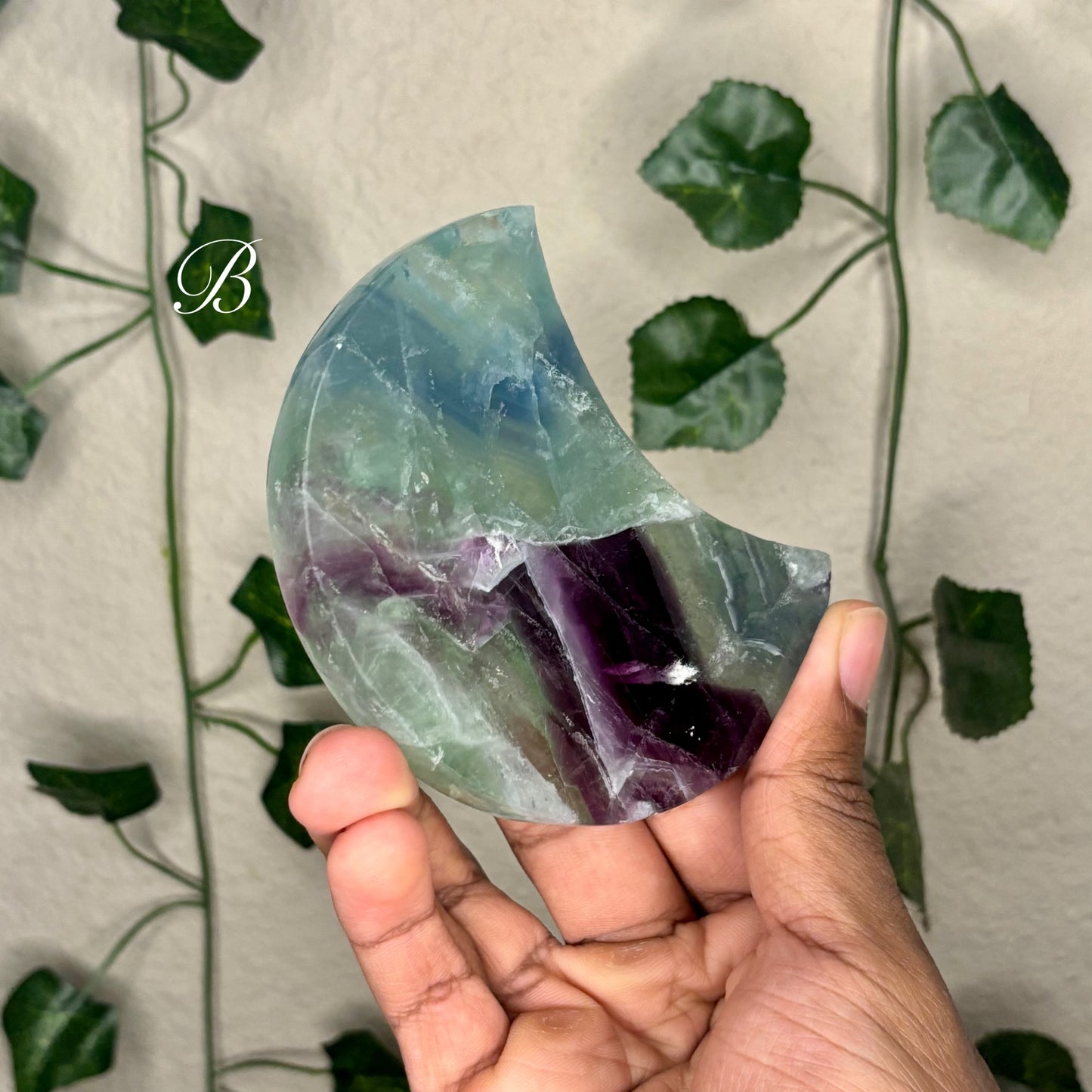 Rainbow Fluorite Crescent Moons