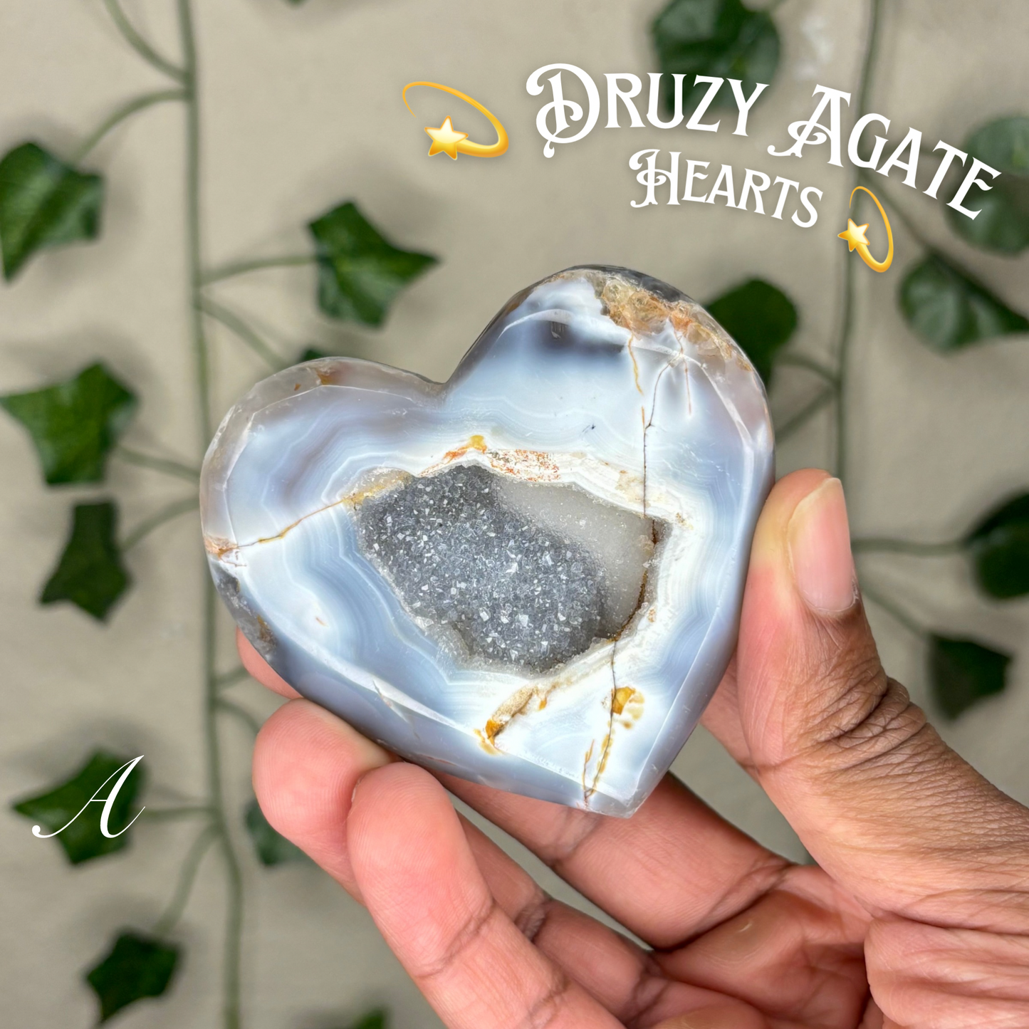 Druzy Agate Hearts