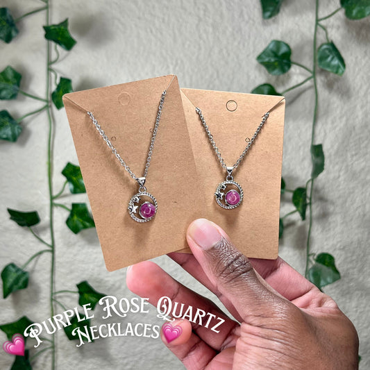 Purple Rose Quartz Star Necklaces