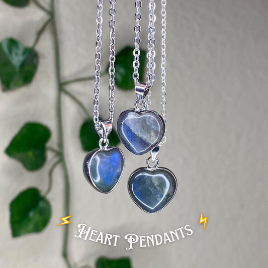 Labradorite Heart Pendants