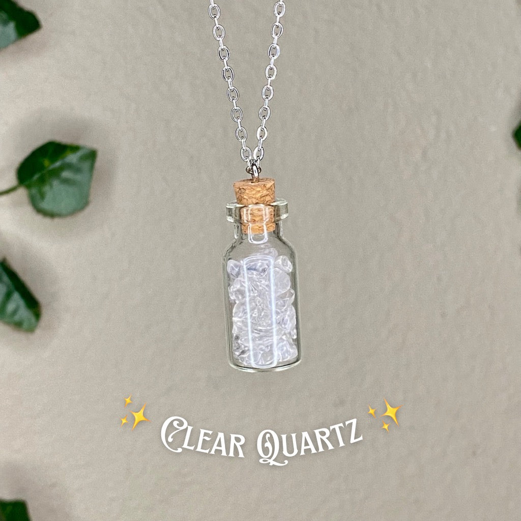 Crystal Chipped Jar Necklaces