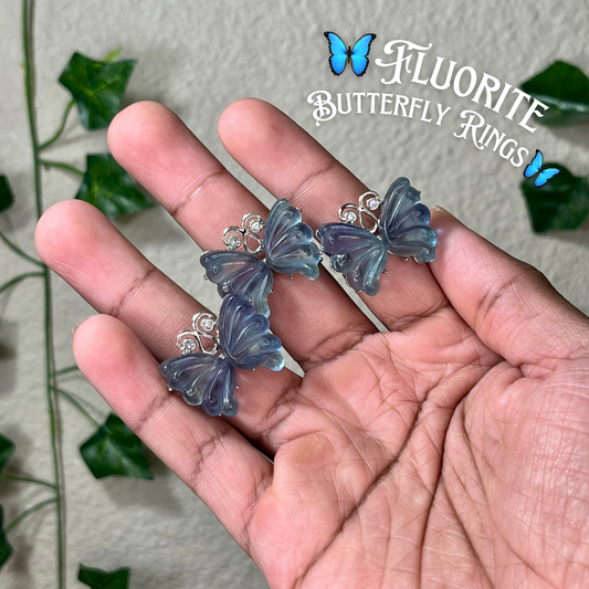 Fluorite Butterfly Rings
