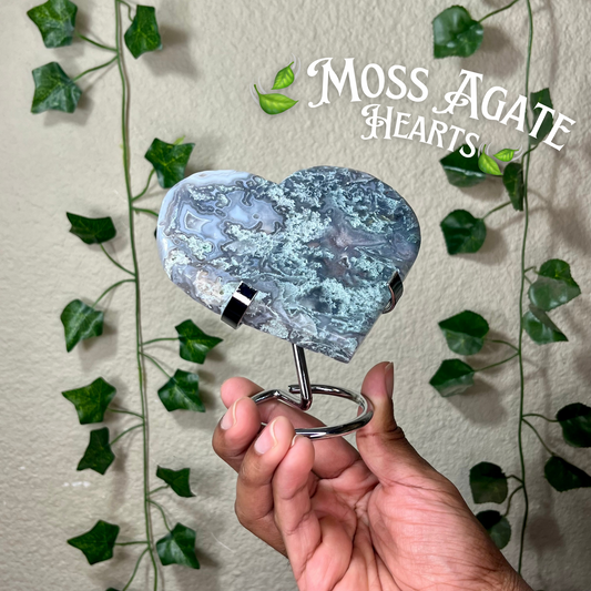 Moss Agate Hearts