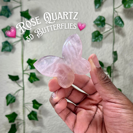 Rose Quartz 3D Butterflies