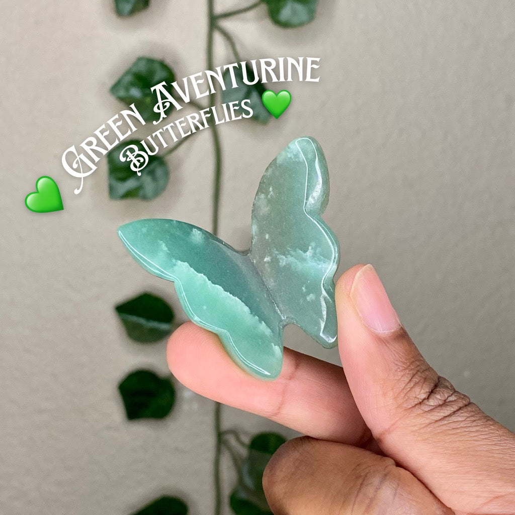 Green Aventurine Butterflies