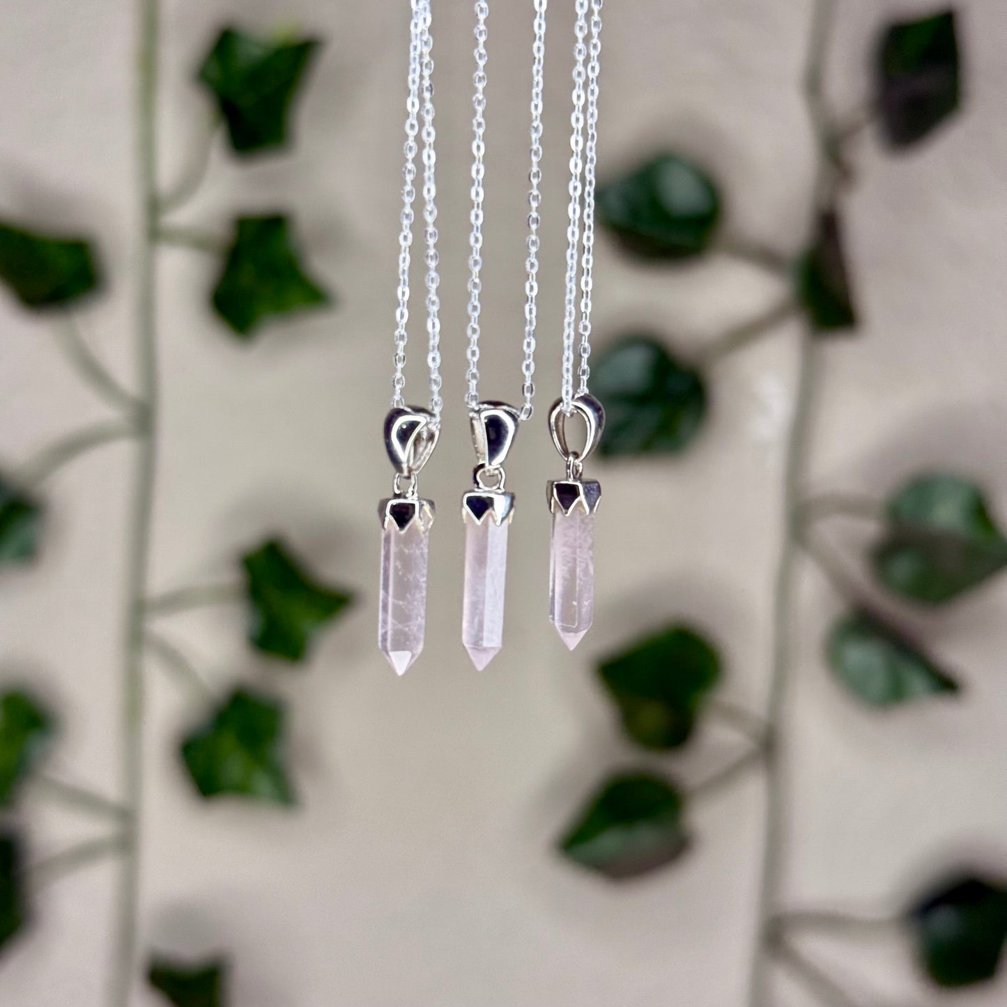 Rose Quartz Point Necklaces