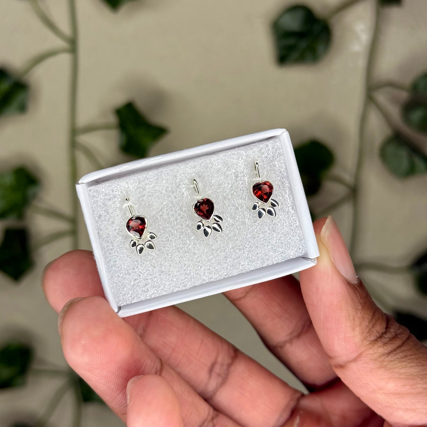 Garnet Heart Necklaces
