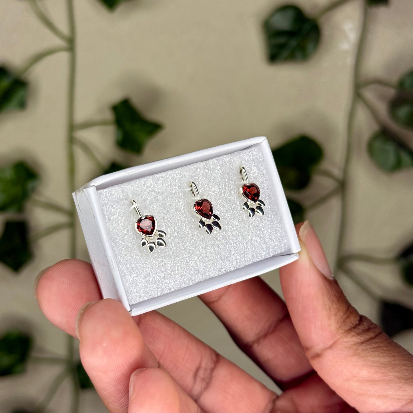 Garnet Heart Necklaces