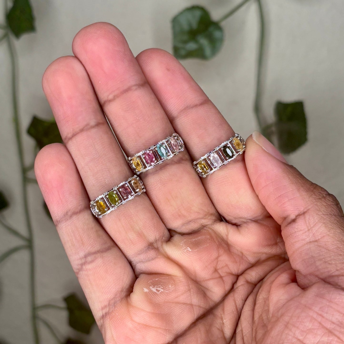 Rainbow Tourmaline Rings