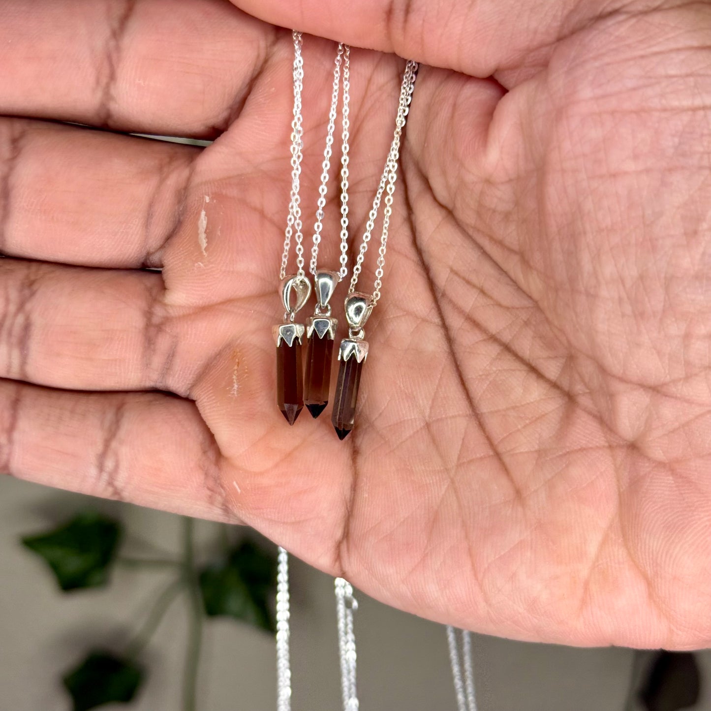 Smokey Quartz Point Necklaces