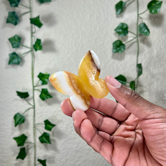 Orange Calcite 3D Butterflies