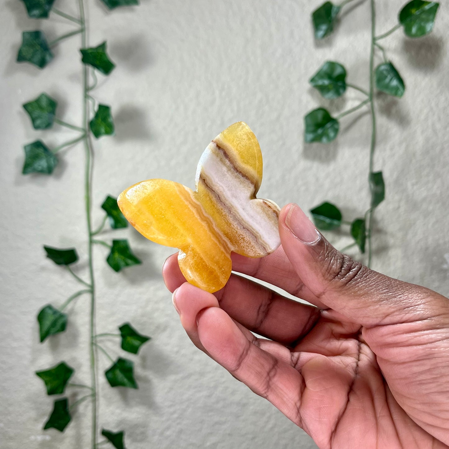 Orange Calcite 3D Butterflies