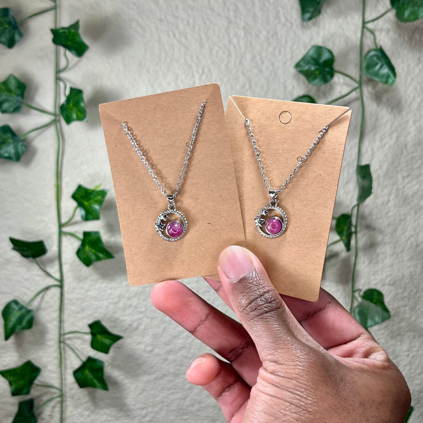 Purple Rose Quartz Star Necklaces