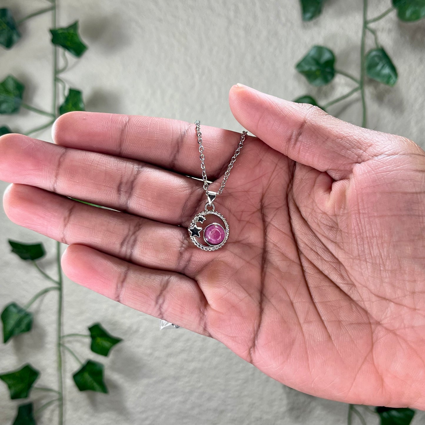Purple Rose Quartz Star Necklaces