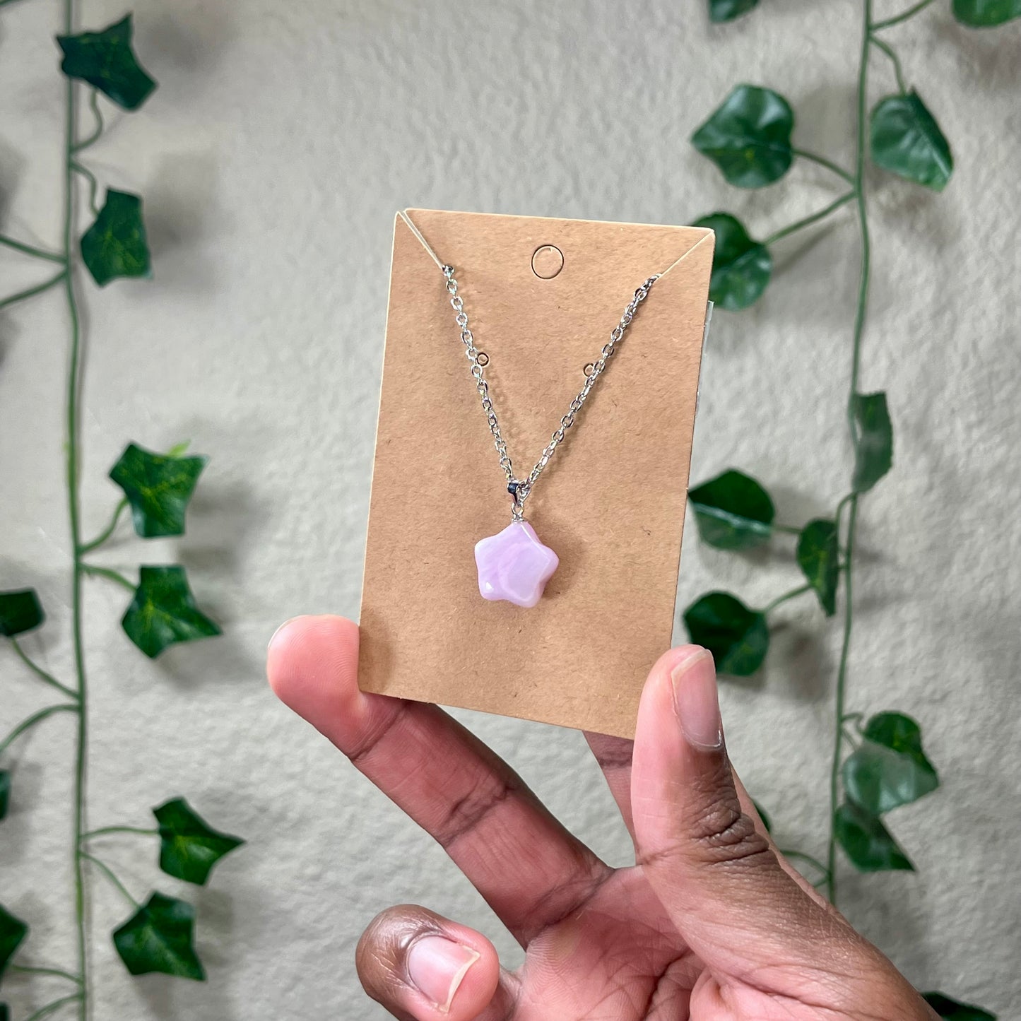Kunzite Star and Moon Necklaces