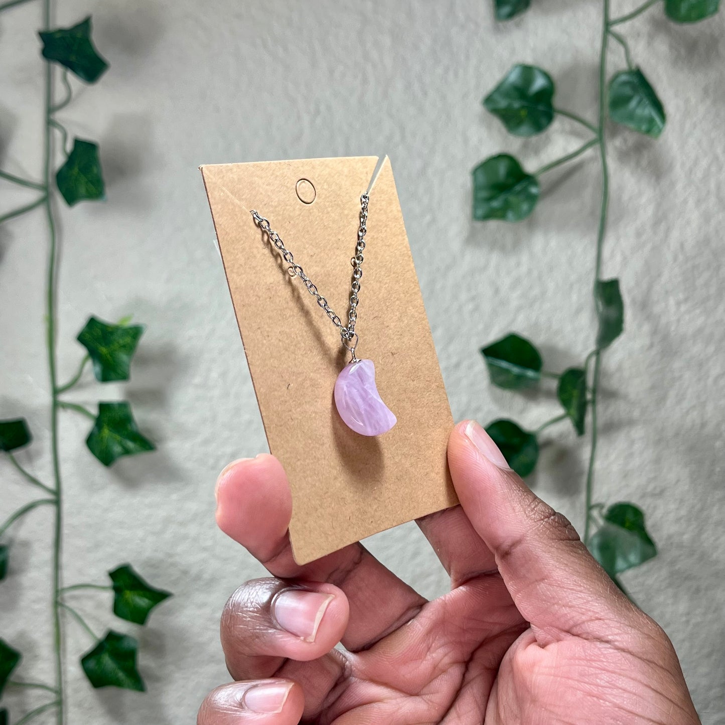 Kunzite Star and Moon Necklaces